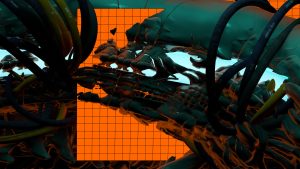 Cover Artwork for Full Frontal Lunacy album from Vexillary, artwork and design by Geso / God Is A Glitch