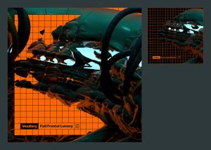 Cover Artwork for Full Frontal Lunacy album from Vexillary, artwork and design by Geso / God Is A Glitch